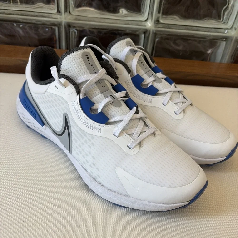 Nike React Infinity Pro 2 Men Golf Shoes Size 11.5 White Game Royal DJ5593-104 - Picture 2 of 8